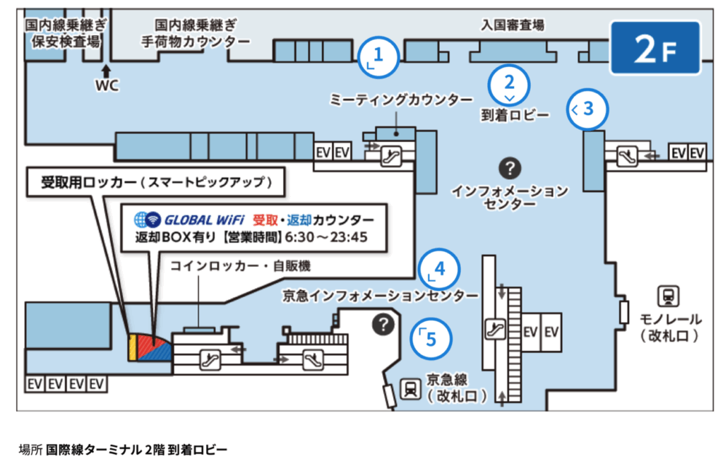 グローバルWi-Fiの受け取り場所