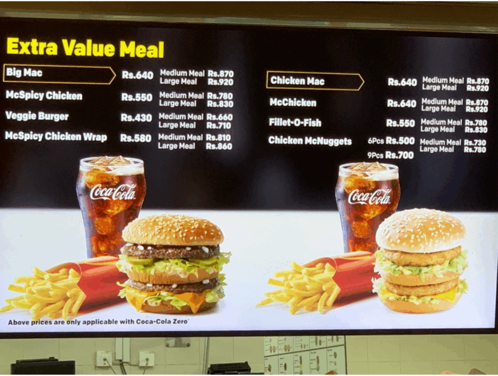 スリランカのビッグマックの価格